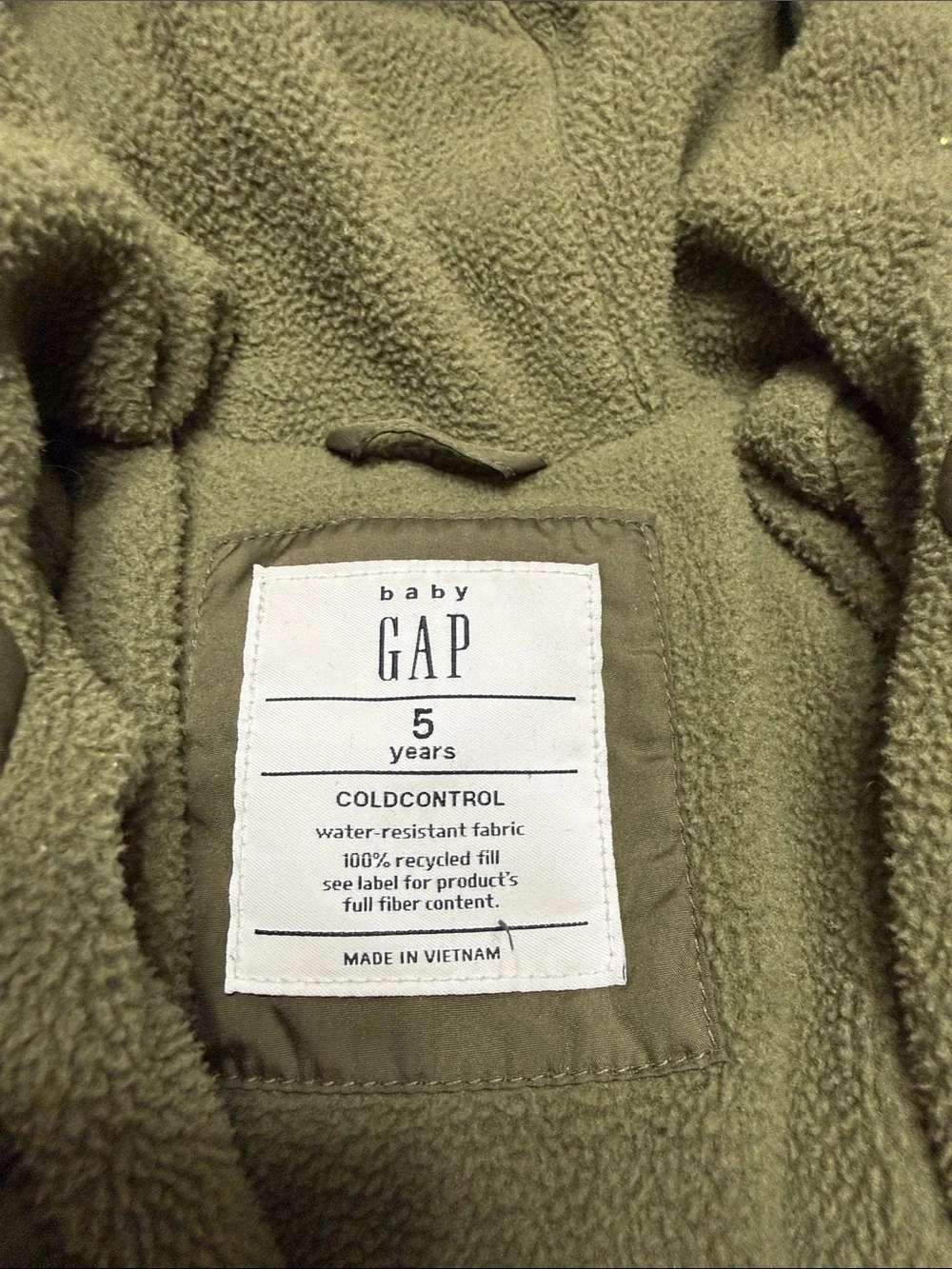 GAP Kids Hooded Colorblock Puffer Jacket - Olive, Tan, Navy